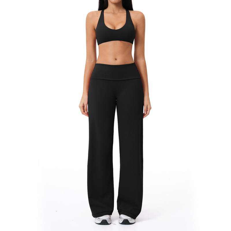 Summer brushed sports yoga set, cross-border style backless casual set, fitness running outdoor commuting set 5558