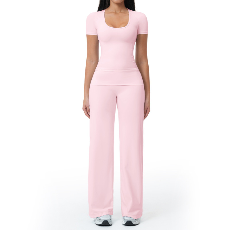 Summer brushed sports yoga set, cross-border style backless casual set, fitness running outdoor commuting set 5558