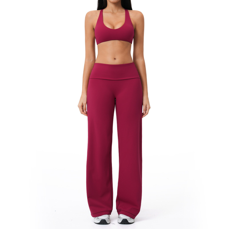 Summer brushed sports yoga set, cross-border style backless casual set, fitness running outdoor commuting set 5558