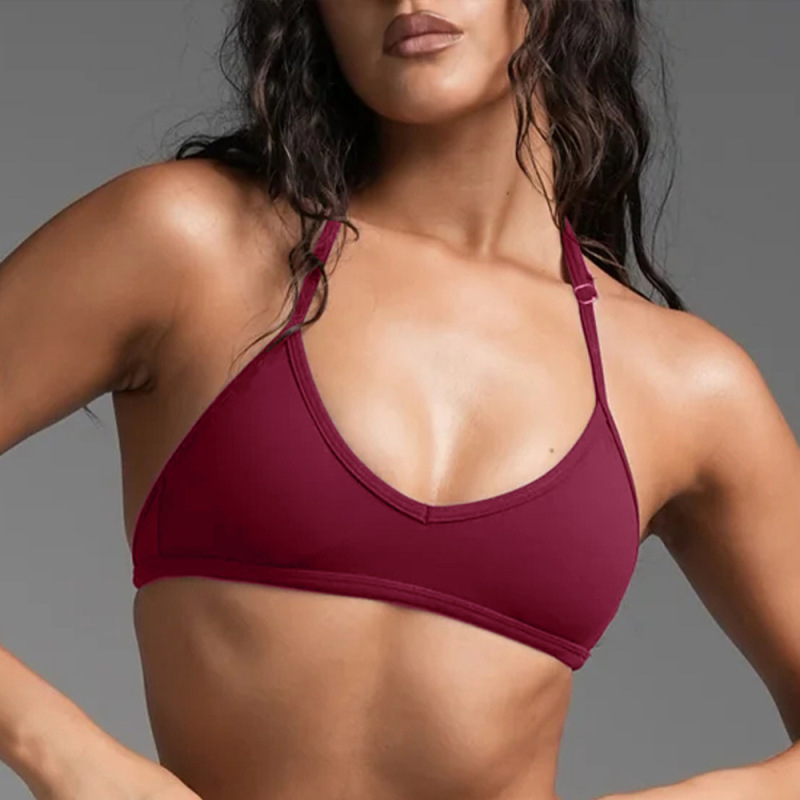 Cross-Border Summer Yoga Bra with Halter Neck, Beautiful Back, Chest-Enhancing, Push-Up Yoga Sports Bra, Sexy Outerwear Bra for Women
