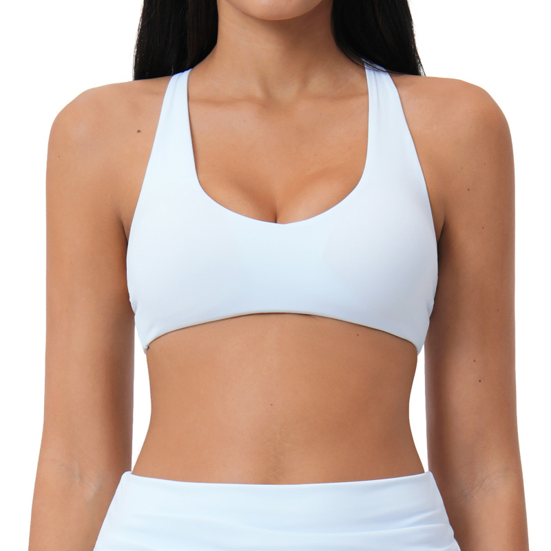 Cross-border yoga bra, V-neck, hollowed-out, cross-back, sports bra, fitness workout, yoga top, 5558