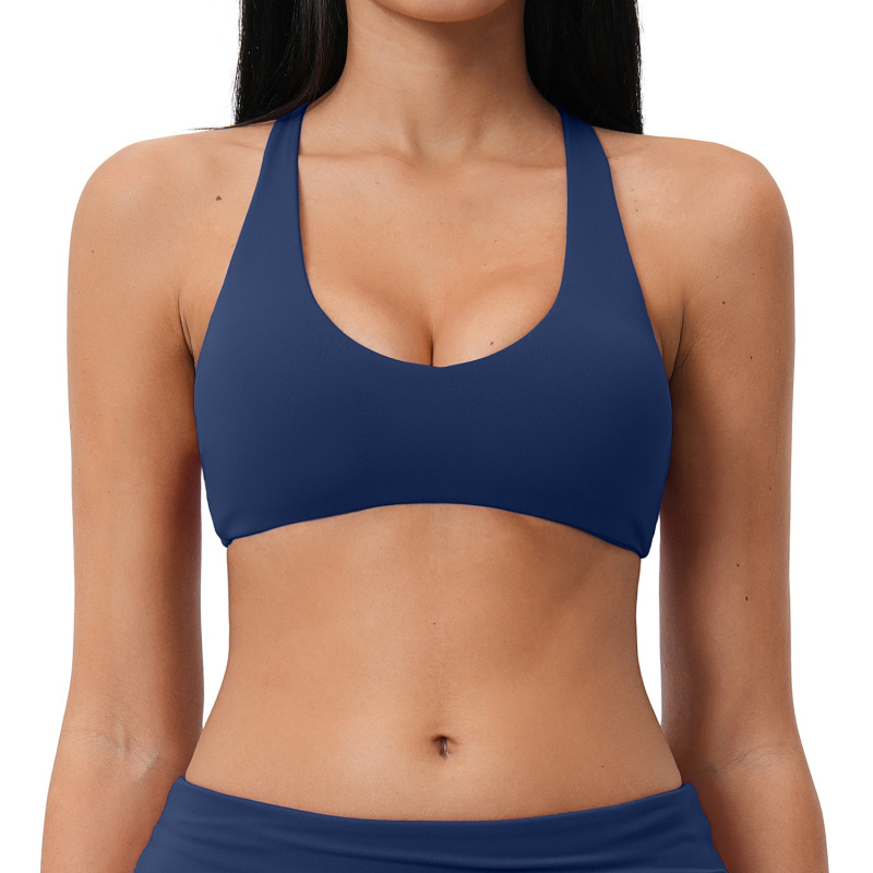 Cross-border yoga bra, V-neck, hollowed-out, cross-back, sports bra, fitness workout, yoga top, 5558