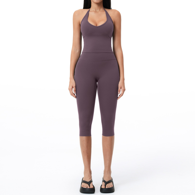 Amazon Cross-Border Brushed Yoga Set, Commuter Fitness Casual Set, Women's Outdoor Running Sports Set 5529