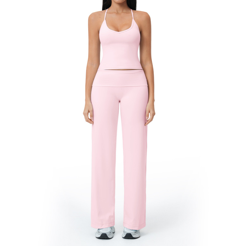 Summer brushed sports yoga set, cross-border style backless casual set, fitness running outdoor commuting set 5558