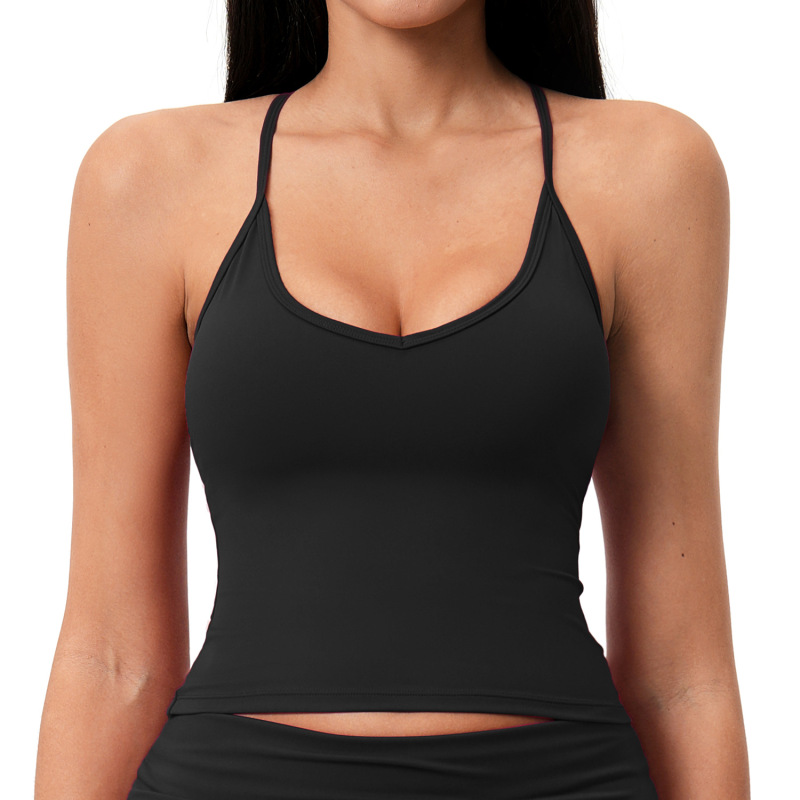 European and American cross-border brushed sports vest, racerback yoga underwear, outdoor fitness running yoga vest 5558