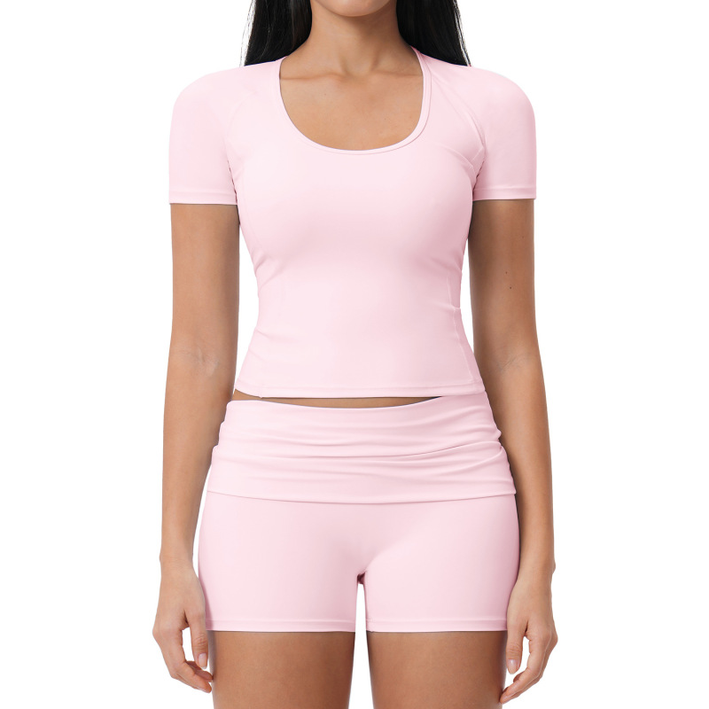 Summer brushed sports yoga set, cross-border style backless casual set, fitness running outdoor commuting set 5558