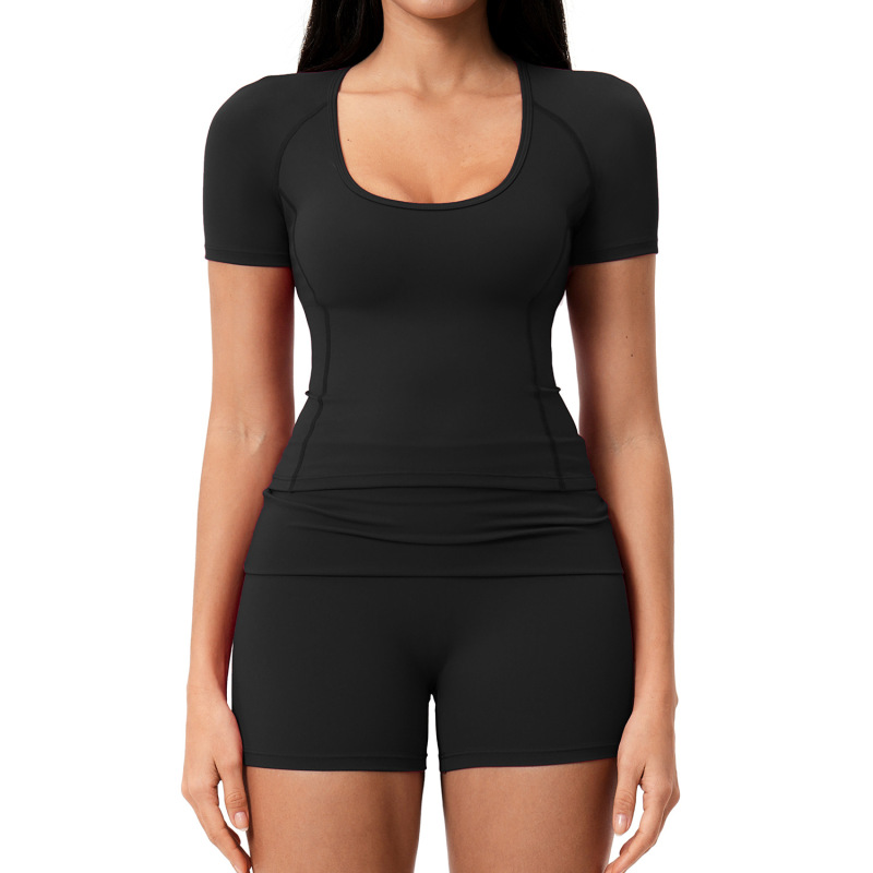 Summer brushed sports yoga set, cross-border style backless casual set, fitness running outdoor commuting set 5558