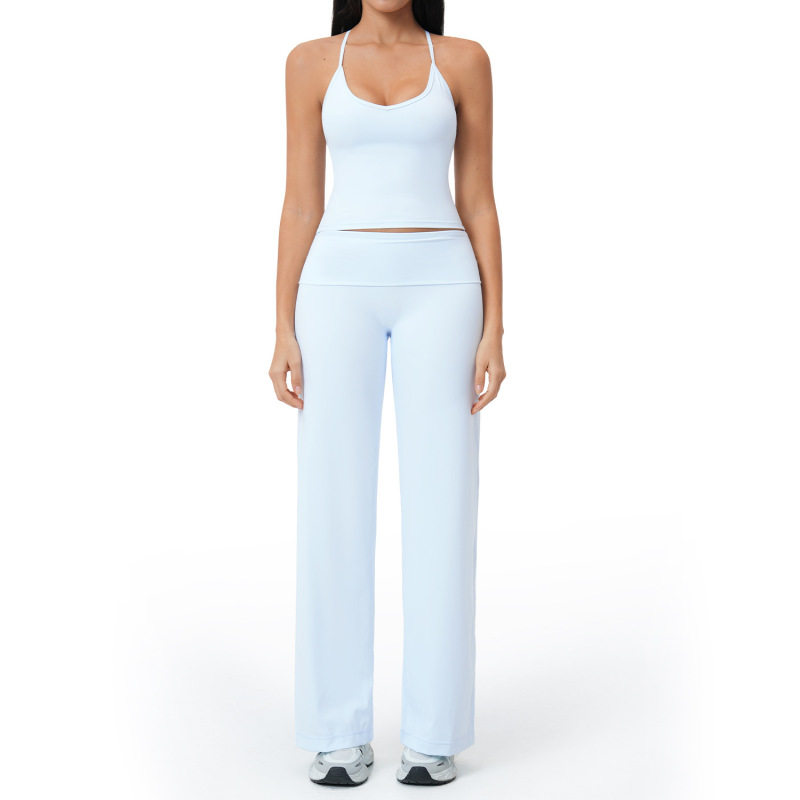 Summer brushed sports yoga set, cross-border style backless casual set, fitness running outdoor commuting set 5558