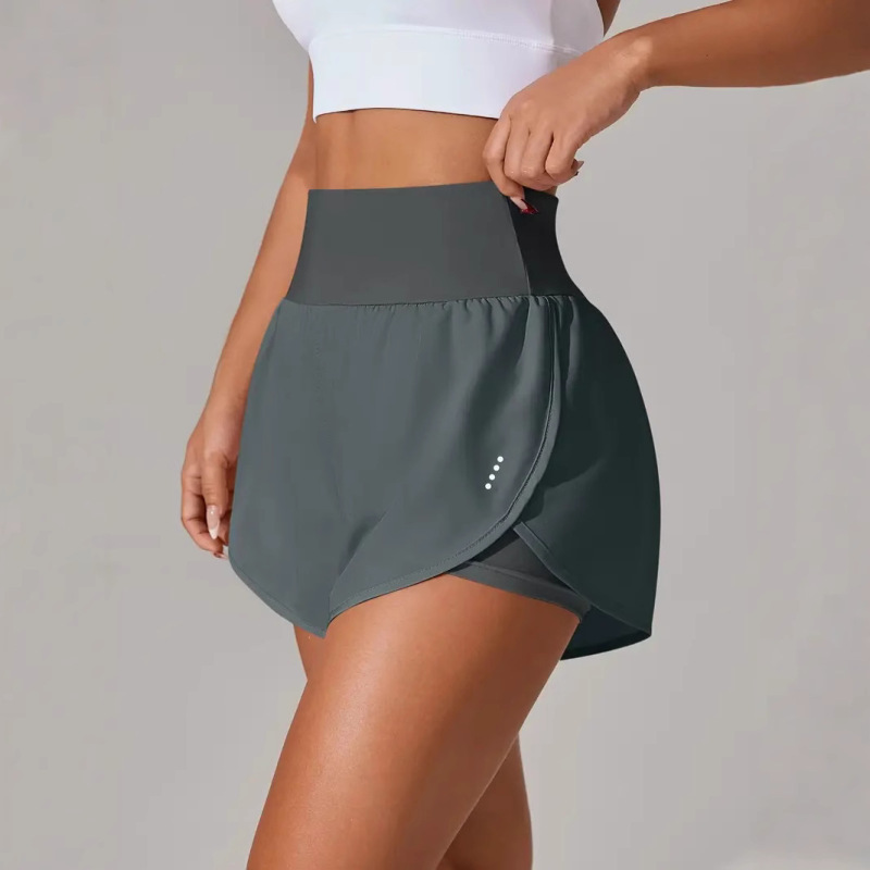 European and American Cross-border Elastic Casual Loose High Waist Ruffled Yoga Sportswear Women's Yoga Shorts Tennis Clothes