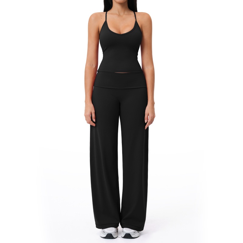 Summer brushed sports yoga set, cross-border style backless casual set, fitness running outdoor commuting set 5558