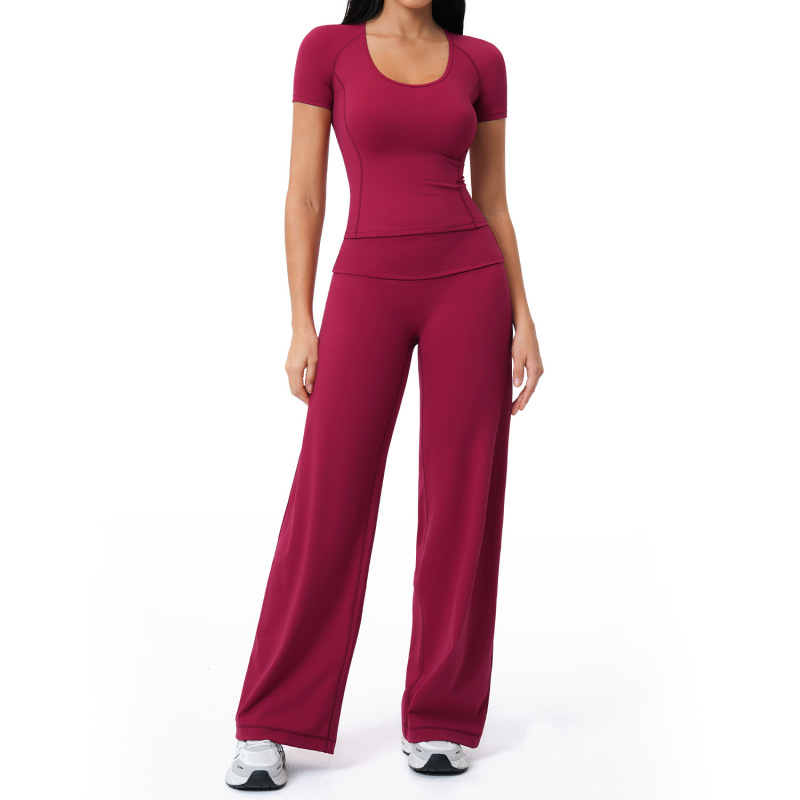 Summer brushed sports yoga set, cross-border style backless casual set, fitness running outdoor commuting set 5558