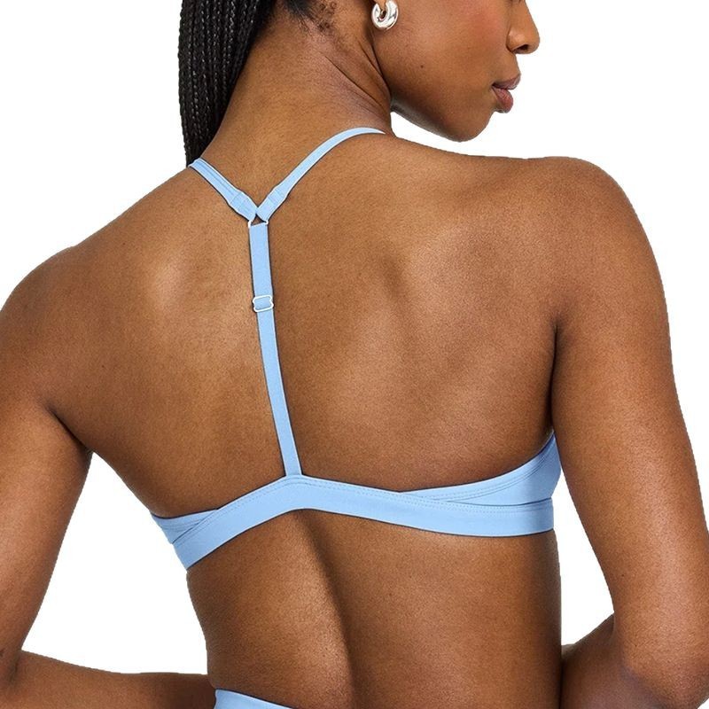 Foreign trade low-cut front V nude skin-friendly sling adjustable chest cushion quarterpants yoga fitness sports suit