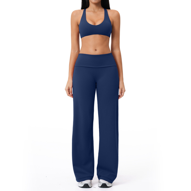 Summer brushed sports yoga set, cross-border style backless casual set, fitness running outdoor commuting set 5558