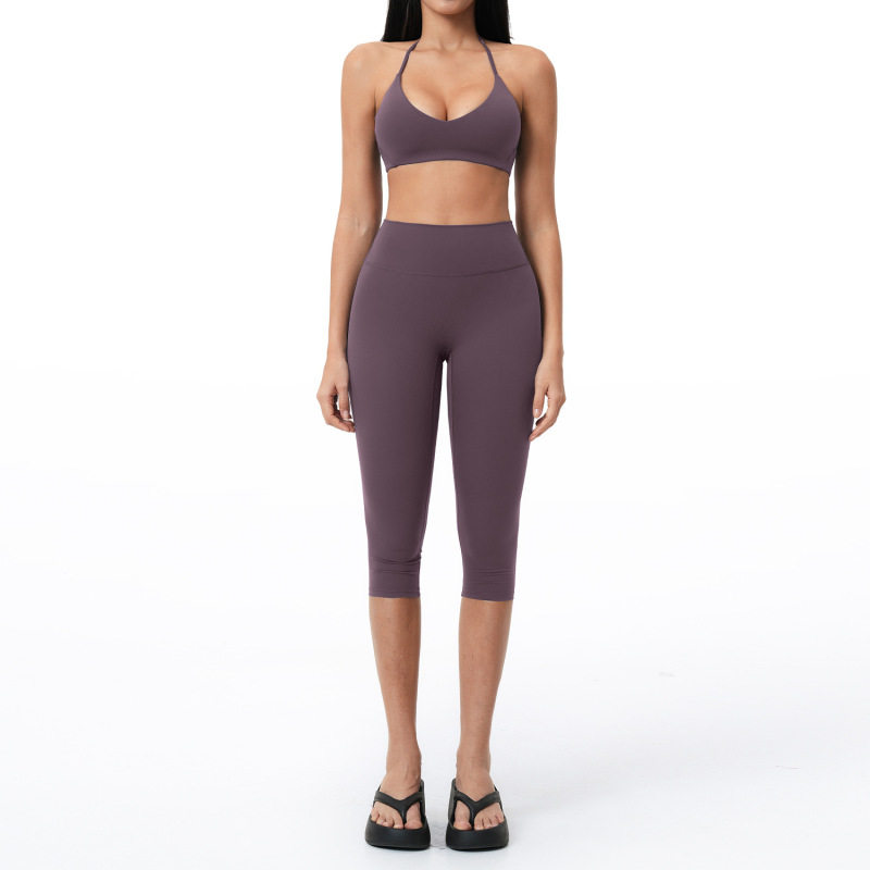 Amazon Cross-Border Brushed Yoga Set, Commuter Fitness Casual Set, Women's Outdoor Running Sports Set 5529