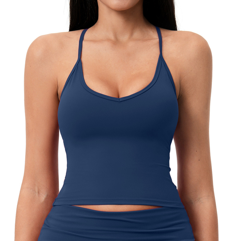 European and American cross-border brushed sports vest, racerback yoga underwear, outdoor fitness running yoga vest 5558