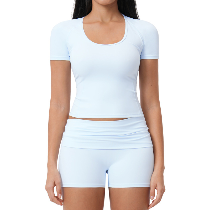 Summer brushed sports yoga set, cross-border style backless casual set, fitness running outdoor commuting set 5558