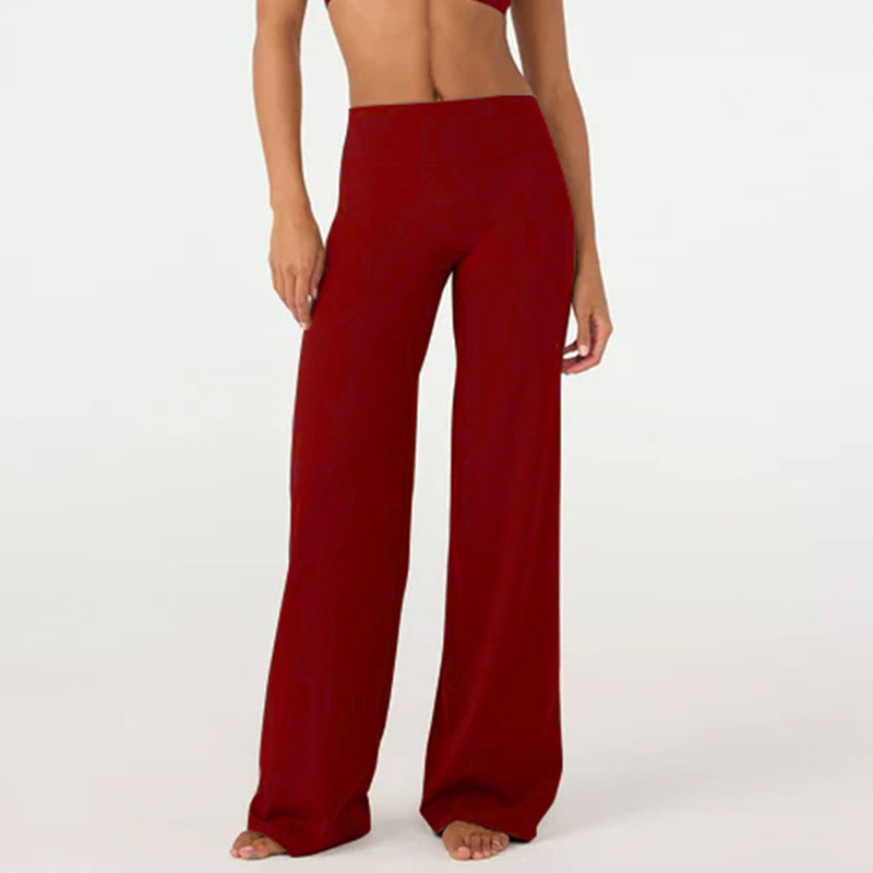 European and American cross-border yoga pants, high-waisted straight leg pants, loose and slimming yoga wear, sports outdoor fitness wear