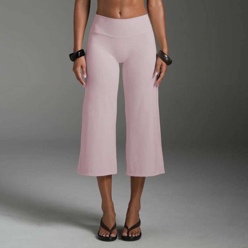 Cross-Border Women's High-Waisted Yoga Pants, Running Sports Straight-Leg Pants, Butt-Lifting Wide-Leg Pants, Stretchy Pilates Fitness Pants