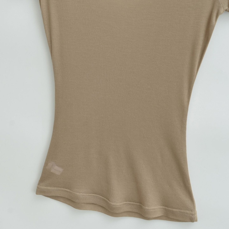 Comfortable Slightly Sheer Large-Neck Short-Sleeve T-Shirt for Women, Summer Slim-Fit Korean Basic Style, Layered Thin Base Shirt Top