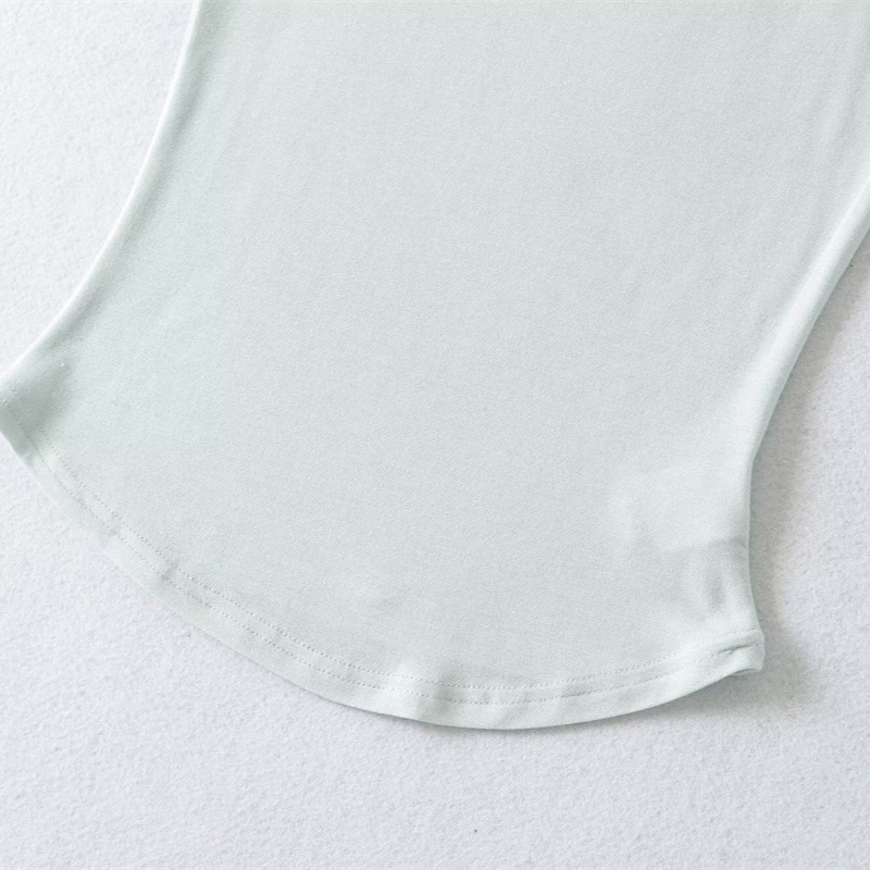 High-End Semi-Sheer Half-High Collar Vest for Women, Slim Fit, Waist-Cinching, Tight-Fitting Base Layer, Sexy Sleeveless Top