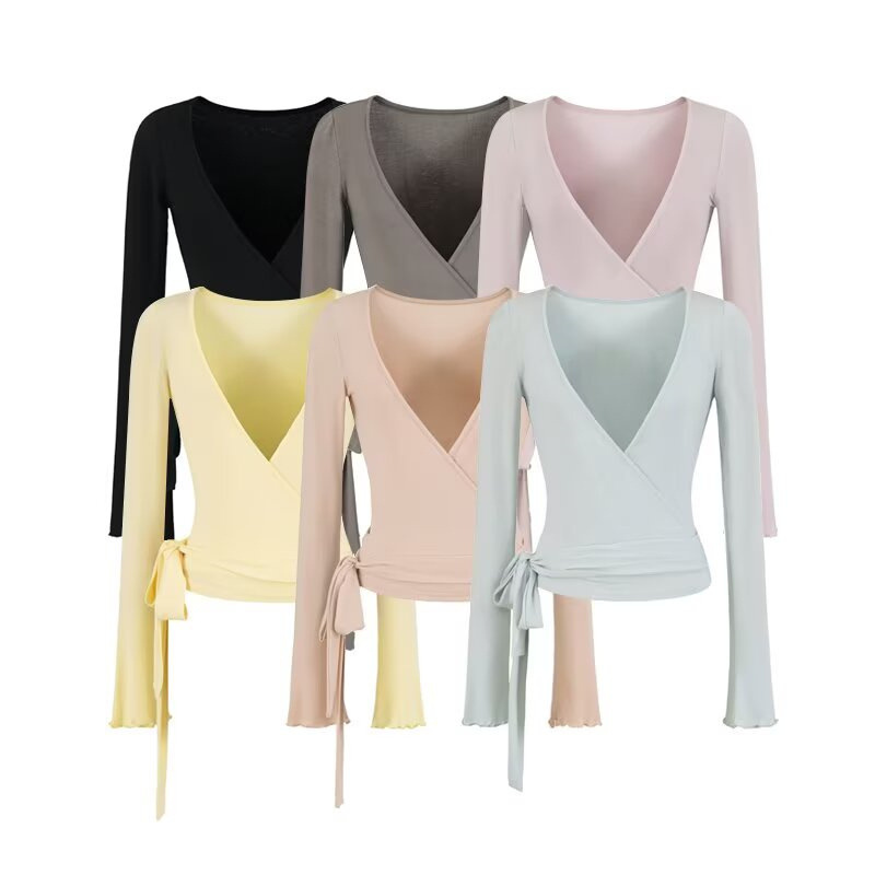 Atmospheric and Unique Slightly Sheer Cross-Tie Cardigan for Women, Slim-Fit Sporty Style, Long-Sleeve Yoga Cover-Up Top