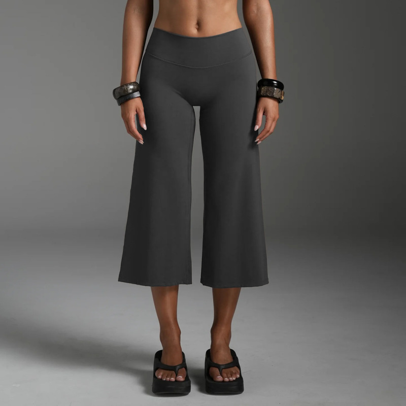 Cross-Border Women's High-Waisted Yoga Pants, Running Sports Straight-Leg Pants, Butt-Lifting Wide-Leg Pants, Stretchy Pilates Fitness Pants