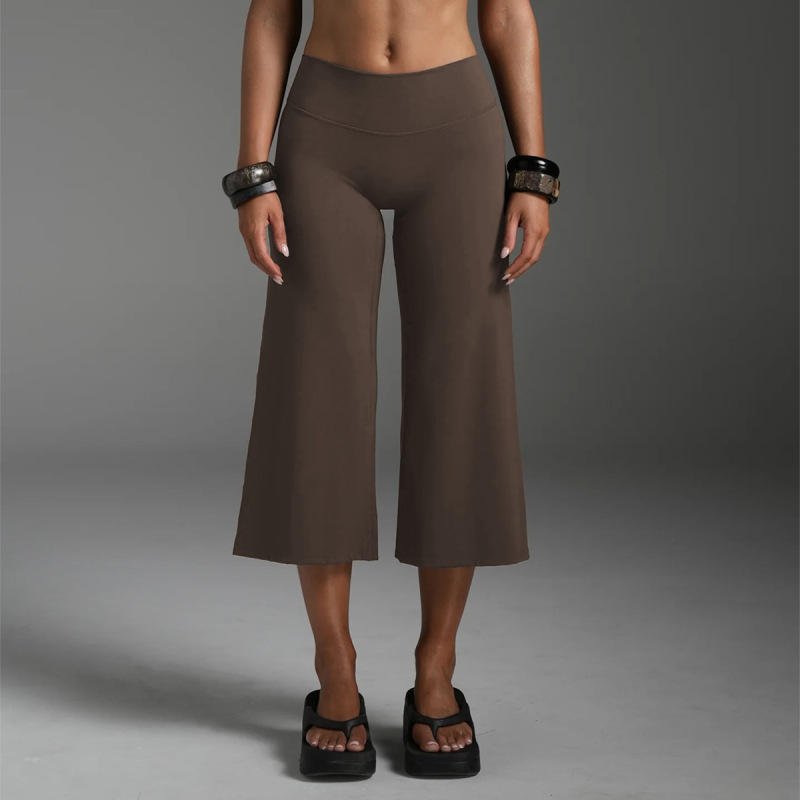 Cross-Border Women's High-Waisted Yoga Pants, Running Sports Straight-Leg Pants, Butt-Lifting Wide-Leg Pants, Stretchy Pilates Fitness Pants