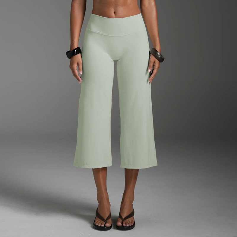 Cross-Border Women's High-Waisted Yoga Pants, Running Sports Straight-Leg Pants, Butt-Lifting Wide-Leg Pants, Stretchy Pilates Fitness Pants