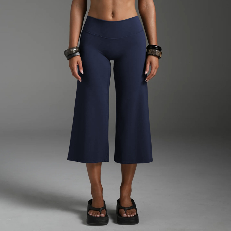 Cross-Border Women's High-Waisted Yoga Pants, Running Sports Straight-Leg Pants, Butt-Lifting Wide-Leg Pants, Stretchy Pilates Fitness Pants