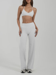 Yy244 glacier white top + straight pants