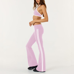 Light pink bra + bell bottoms