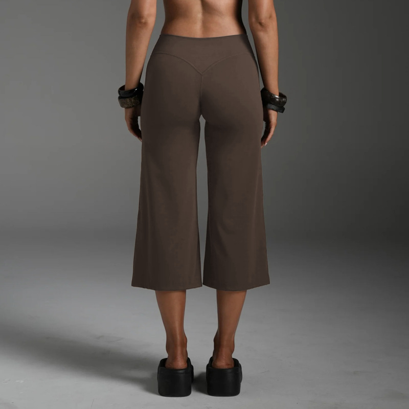 Cross-Border Women's High-Waisted Yoga Pants, Running Sports Straight-Leg Pants, Butt-Lifting Wide-Leg Pants, Stretchy Pilates Fitness Pants