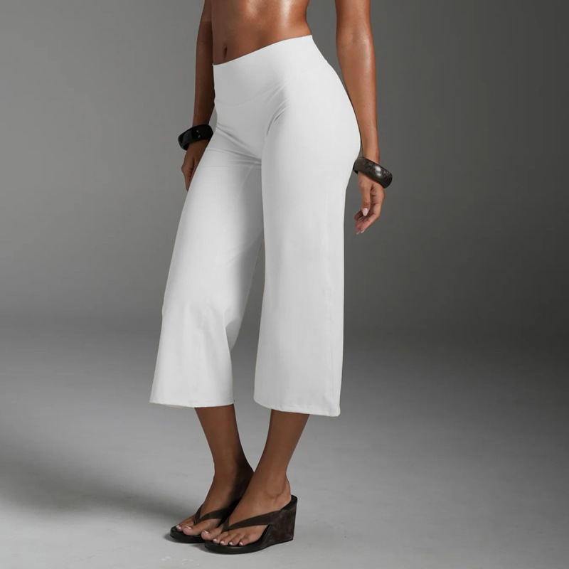 Cross-Border Women's High-Waisted Yoga Pants, Running Sports Straight-Leg Pants, Butt-Lifting Wide-Leg Pants, Stretchy Pilates Fitness Pants