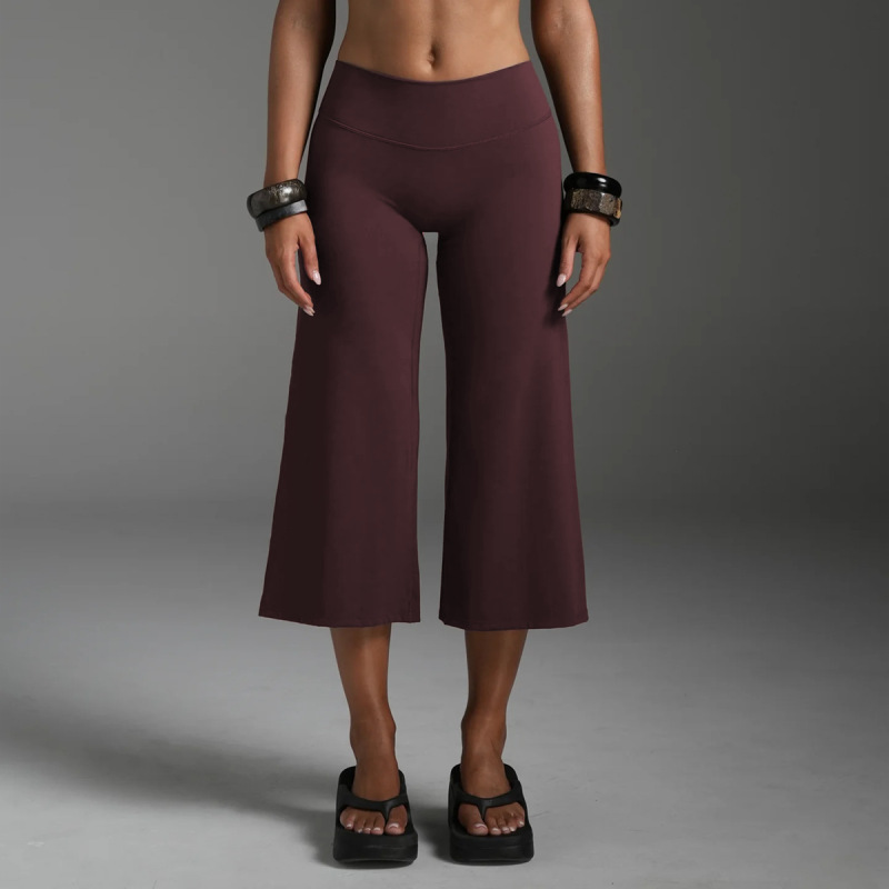 Cross-Border Women's High-Waisted Yoga Pants, Running Sports Straight-Leg Pants, Butt-Lifting Wide-Leg Pants, Stretchy Pilates Fitness Pants