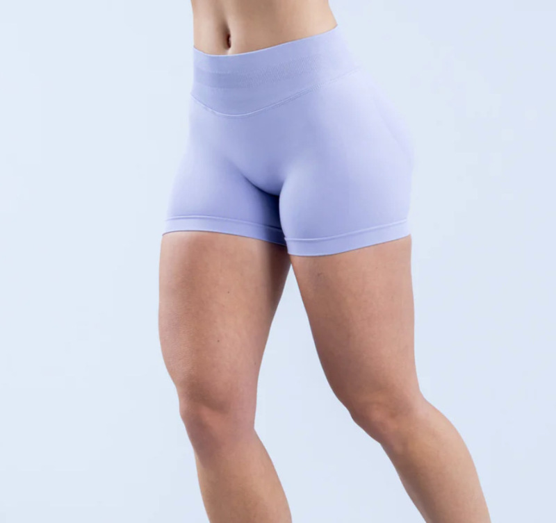 High-Elastic Matte Nylon Three-Section Waist Pleated Butt-Lifting Seamless Low-Waist Shorts Fitness Yoga Pants