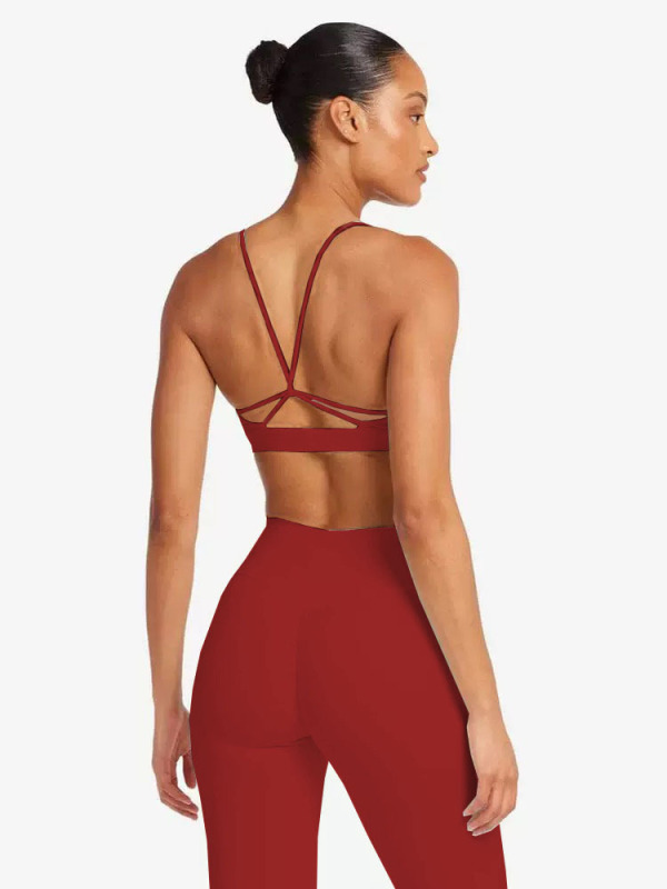 European and American Cross-Border Yoga Set for Women with Breast Pads, Beautiful Back, Wrapped Bra, High-Waisted Quick-Drying Butt-Lifting Sports Fitness Pants