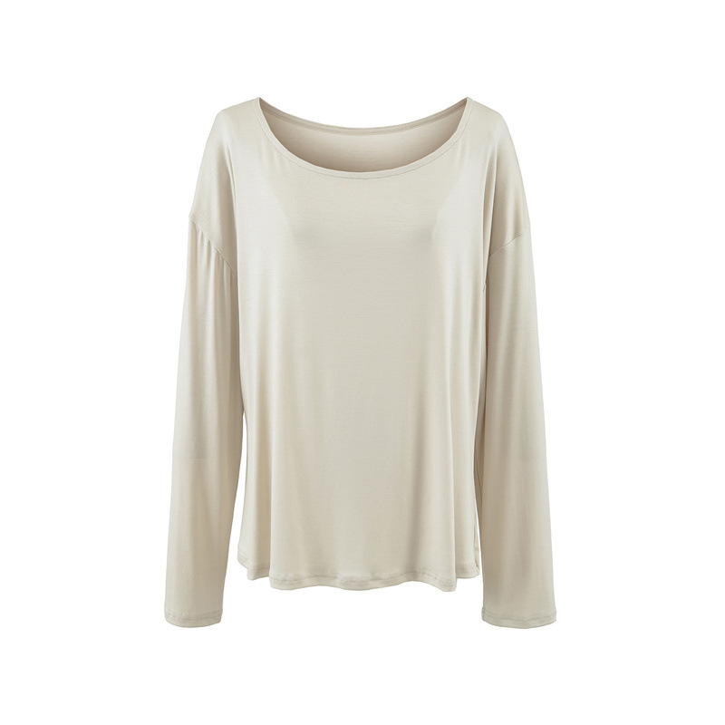 Casual and Lazy One-Shoulder Loose Long-Sleeved Sports Blouse for Women in Spring and Summer, Thin and Slimming, Worn over a T-Shirt Top