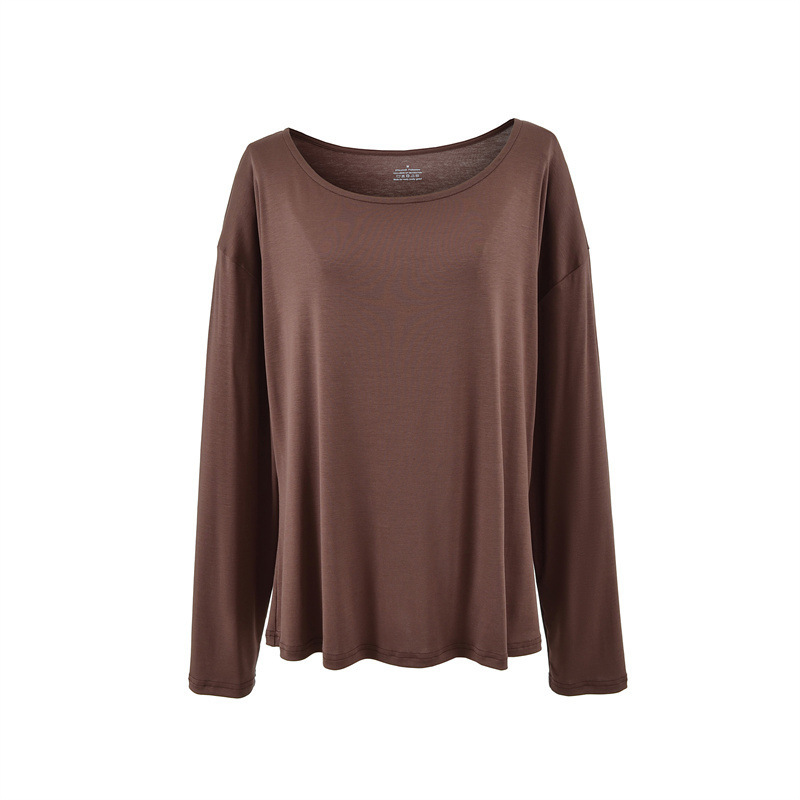 Casual and Lazy One-Shoulder Loose Long-Sleeved Sports Blouse for Women in Spring and Summer, Thin and Slimming, Worn over a T-Shirt Top
