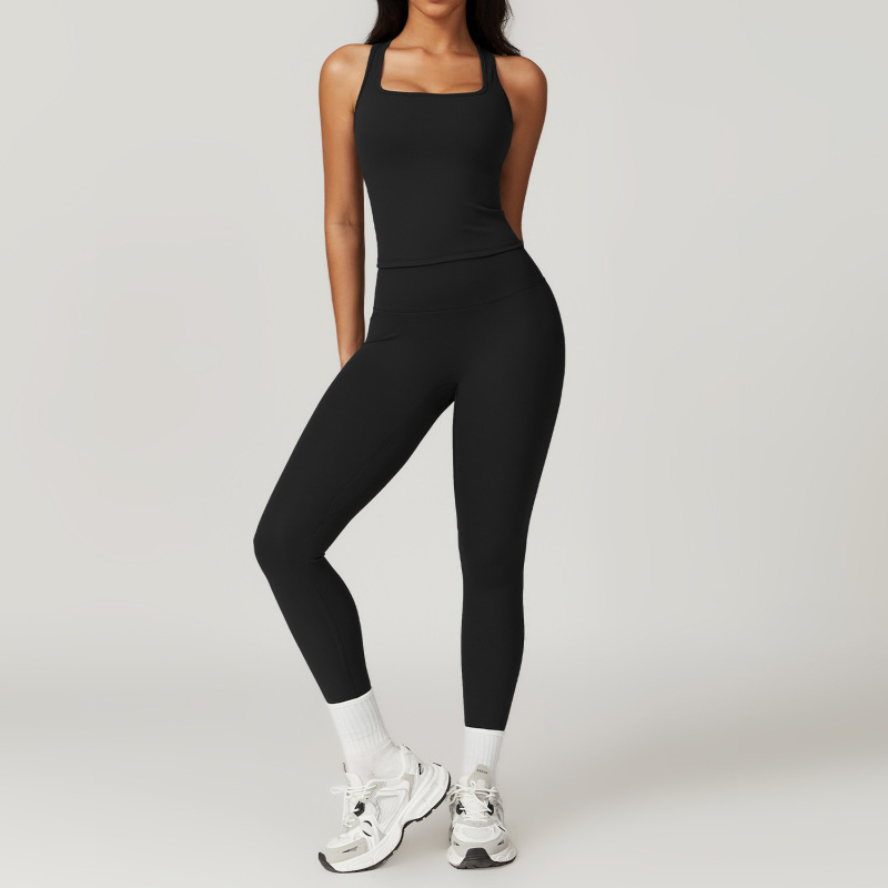 Zechuang I-character Beautiful Back Tight Yoga Suit suit Women's Quick-drying High Waist Hip-lifting Running Fitness suit 8819