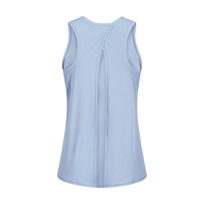Spring and summer new nude skin-friendly strap vest women's split beautiful back loose breathable running sports blouse S2027