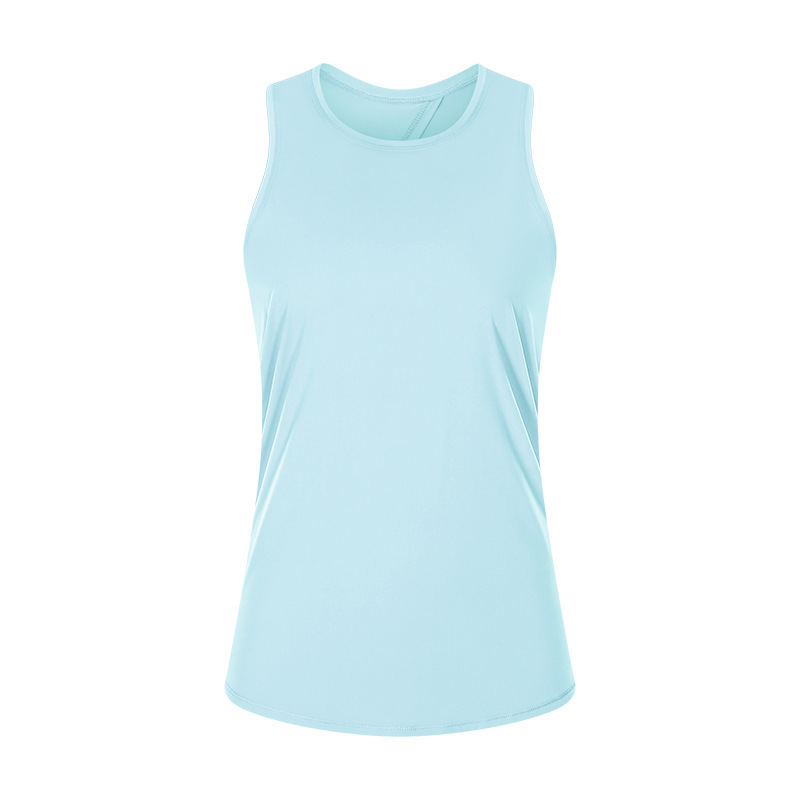 Spring and summer new nude skin-friendly strap vest women's split beautiful back loose breathable running sports blouse S2027