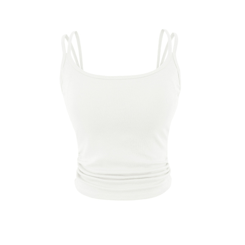 Pure Desire Double-Strap Slim-Fit Tank Top for Women, 2026 New Style, Outerwear, Tight-Fitting with Chest Pads, Slimming Sports Camisole, Beautiful