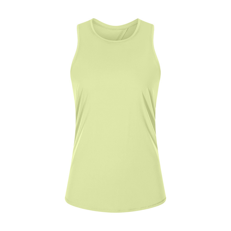 Spring and summer new nude skin-friendly strap vest women's split beautiful back loose breathable running sports blouse S2027