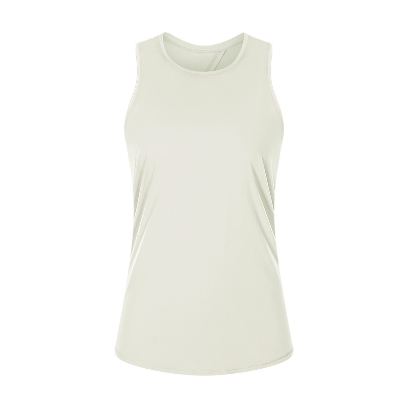 Spring and summer new nude skin-friendly strap vest women's split beautiful back loose breathable running sports blouse S2027