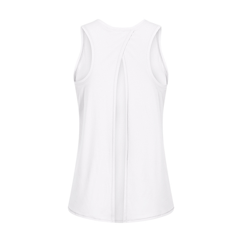 Spring and summer new nude skin-friendly strap vest women's split beautiful back loose breathable running sports blouse S2027