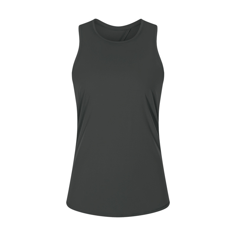 Spring and summer new nude skin-friendly strap vest women's split beautiful back loose breathable running sports blouse S2027