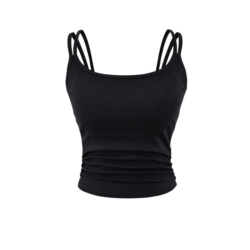 Pure Desire Double-Strap Slim-Fit Tank Top for Women, 2026 New Style, Outerwear, Tight-Fitting with Chest Pads, Slimming Sports Camisole, Beautiful