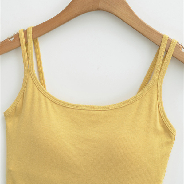 Pure Desire Double-Strap Slim-Fit Tank Top for Women, 2026 New Style, Outerwear, Tight-Fitting with Chest Pads, Slimming Sports Camisole, Beautiful
