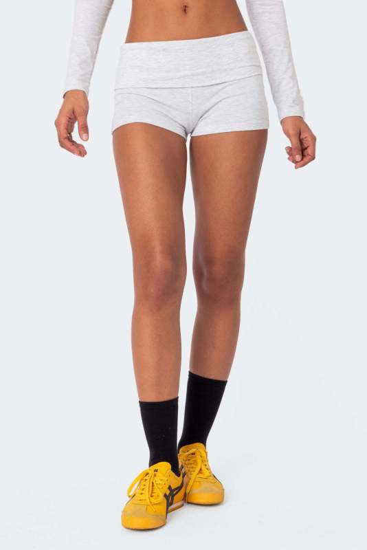 European and American style cross-border new waist striped short women's foundation tight low waist base casual hot pants summer