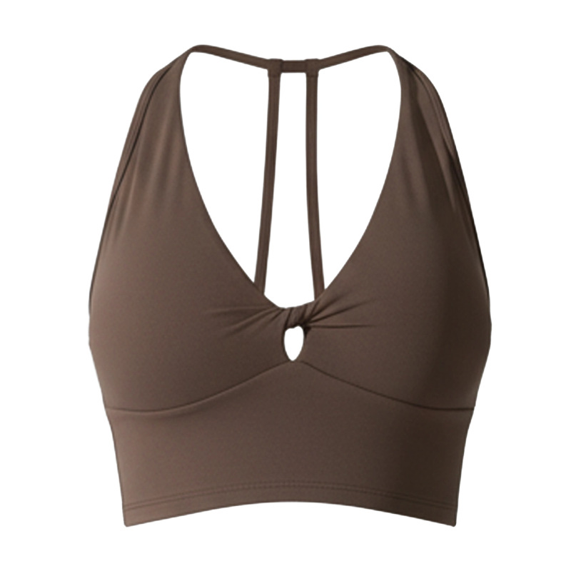 European and American Cross-Border Knotted Beautiful Back Vest Bra Nude Breathable Tight Outdoor Sports Running Fitness Yoga Clothing
